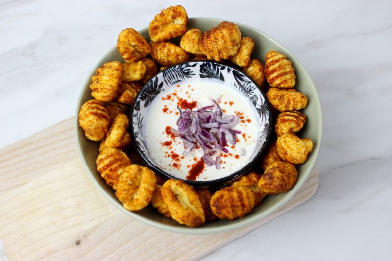 Gnocchi aus dem Airfryer mit Kebap Durüm Gewürz und einem einem Zwiebel-Knoblauchdip